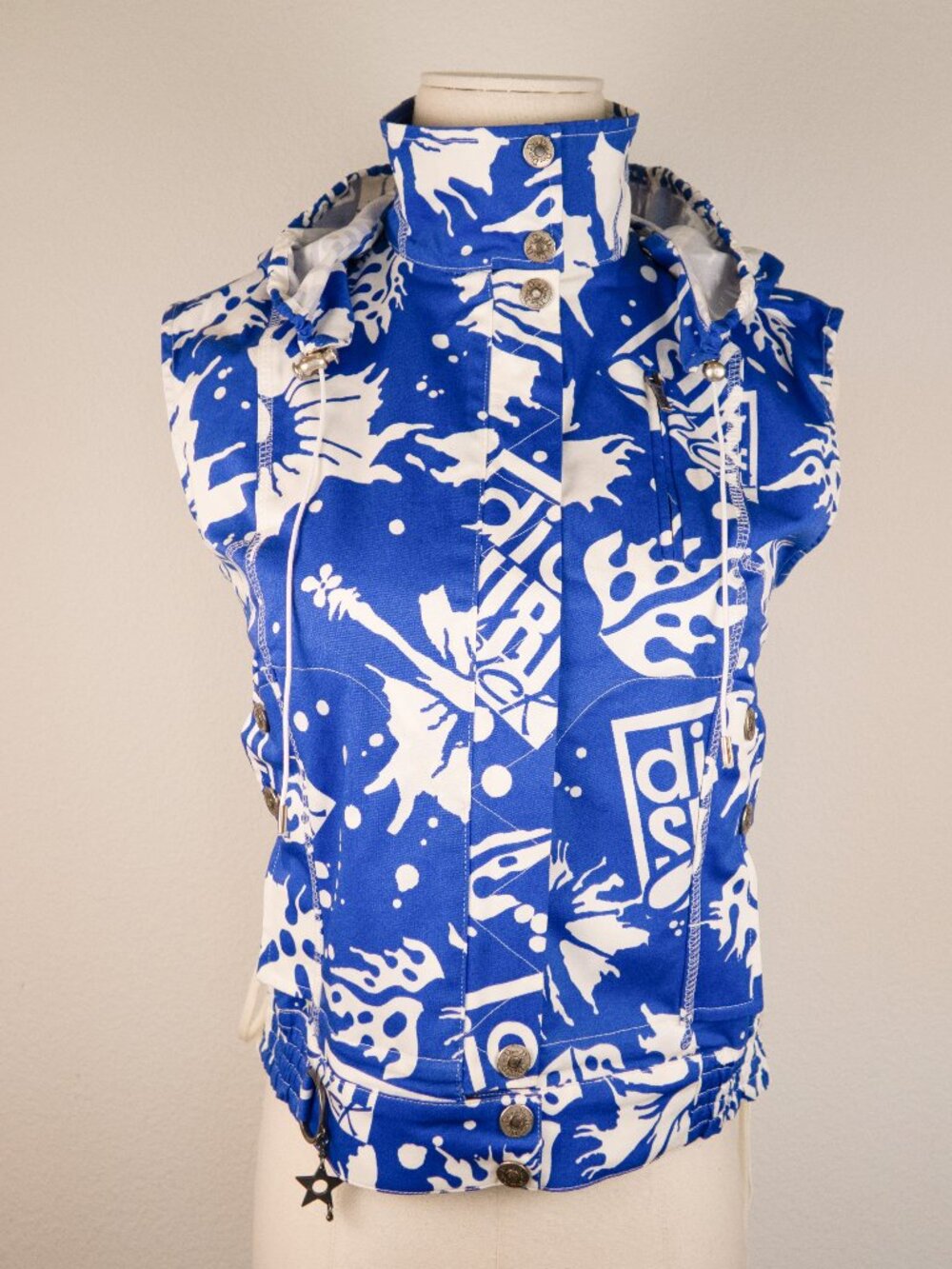 Vintage 2004 Dior Surf Chick by John Galliano Blue Vest FR 38